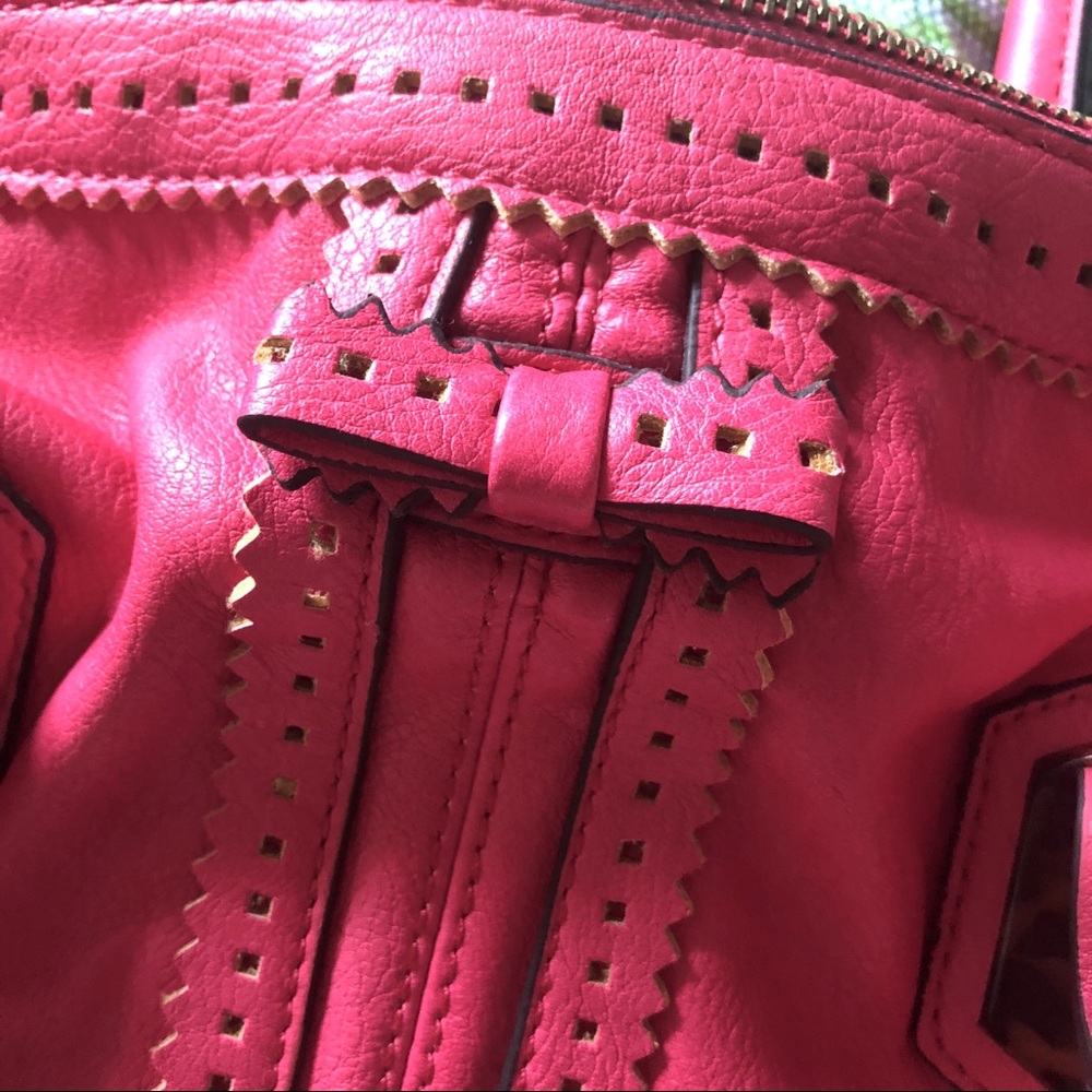 Jessica Simpson Satchel Bag rosey reddish pink Handles Straps - Picture 3 of 7